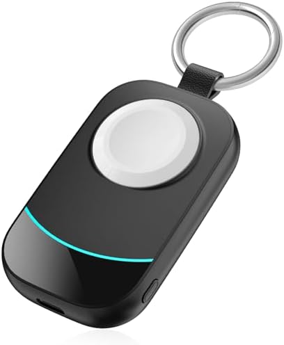 Portable Keychain Charger for Apple Watch – 2500 m Ah Fast Wireless Power Bank for Series 10, 9, SE & Ultra 2 – Essential Travel Companion for Effortless Charging Anytime, Anywhere – Lightweight, Durable, and User-Friendly Design for Active Lifestyles – Versatile Smartwatch Charging Solution