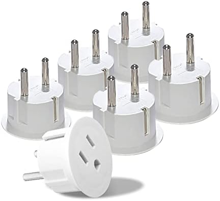 OREI 12-Pack USA to Europe Type E/F Schuko Plug Adapter – Essential Travel Converter for Effortless Device Charging in Germany & France – CE Certified, Compact Power Solution for Mobile Laptops, Phones & Camera Chargers – Ultimate Travel Connectivity Tool for Global Wanderers