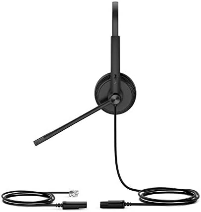 YEALINK YHS34 Dual Earphones – Professional Noise-Canceling Headset with RJ9 Connectivity for Seamless Integration and Superior Sound Quality, Ideal for Office and Multimedia Use