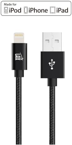LAX MFi Certified Lightning Cable for i Phone & i Pad – 6 ft Durable Braided USB Cord with Fast Charging Capability for Enhanced Performance and Compatibility Across All Devices