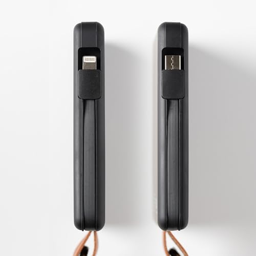 AT&T Essentials Compact 3-in-1 Keychain Power Bank – 5,000 m Ah Fast Charging Solution with USB-C and Lightning Compatibility for Ultimate Travel Convenience – Sleek Black Design for On-the-Go Device Charging