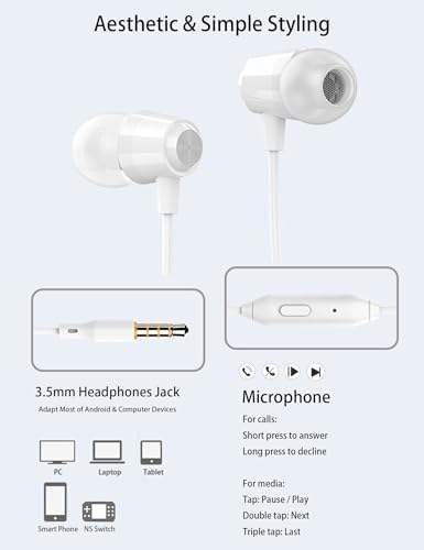 Beach Blue Kids Wired Earbuds – Ultra-Comfortable In-Ear Headphones with Mini Ear Tips, Integrated Mic, and Travel-Friendly Case – Superior Stereo Sound for Classroom Learning and Active Play – Ideal for Daily Use and On-the-Go Adventures