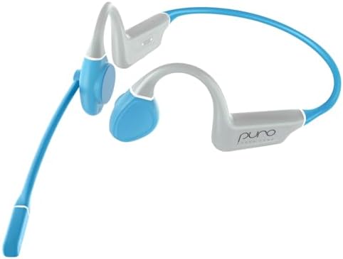 Puro Sound Labs Puro Flex-Kids: Enhanced Bone Conduction Bluetooth 5.3 Headphones for Active Children – Lightweight, Open-Ear Design with Sweat Resistance and Built-in Mic for Safe Listening and Environmental Awareness (Blue)