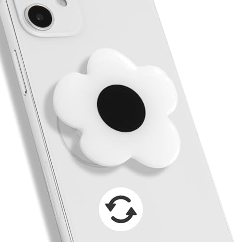 Coral Floral Daisy Phone Grip & Fidget Spinner – Mag Safe Compatible Lightweight Accessory for Enhanced Stability, Stress Relief, and Effortless One-Handed Use – Stylish and Durable Magnetic Stand for i Phone Users