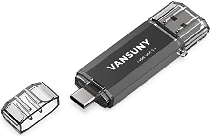 Vansuny 256 GB Dual Type C USB Flash Drive – Versatile OTG Memory Stick for Android, PC & Tablet – High-Speed USB 3.0 Data Transfer with Keychain Attachment – Ideal Solution for Photos, Videos & Document Storage