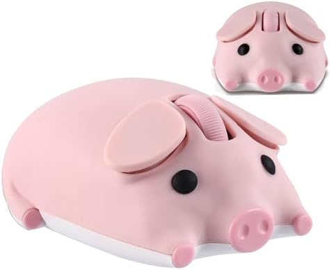 Cute Pig Design Wireless Mouse – Kawaii Bluetooth Dual Mode Silent Optical Mouse for PC, Laptop, and Tablet – Lightweight Portable Accessory for Kids, Students, and Office Use – Perfect Gift Idea for Adorable Tech Lovers