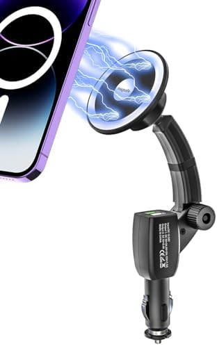 Mag Safe Car Mount with Dual USB Fast Charger – Magnetic Smartphone Holder for i Phone 16 to 8 & All Devices – Secure Navigation & Rapid Charging Solution – Compact, Durable Design for Ultimate Hands-Free Convenience – Enhance Your Driving Experience with Seamless Compatibility and Premium Quality