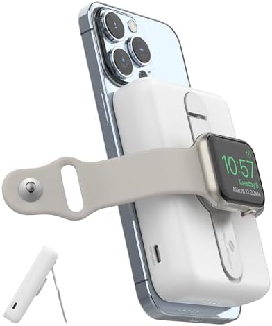 ZEROLEMON Mag Juice+ 10000 m Ah Wireless Magnetic Charger for i Phone 16/15/14/13/12 Pro Max – Fast 20 W Power Bank with Built-in Stand, Compatible with Mag Safe, Apple Watch & Air Pods – Effortless Charging on the Go