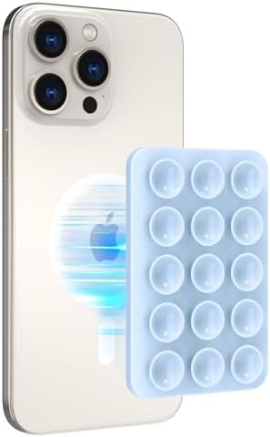 AHASTYLE Silicone Suction Phone Case Stand for iPhone 16/15/14/13/12 Series, Magnetic Suction Cup Phone Mount for iPhone MagSafe Phone Case, Mirror Shower Phone Holder, for TikTok Videos and Selfies – Enhanced Compatibility and Speed