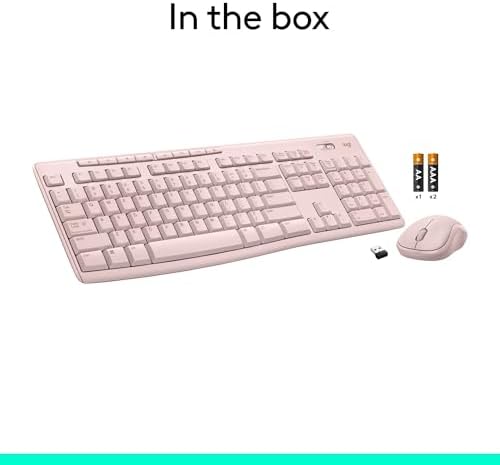 Logitech K270 Wireless Keyboard – Full-Size, 2.4 GHz Connectivity, 8 Multimedia Keys, 2-Year Battery Life, Stylish Rose Color for PCs and Laptops – Ultimate Comfort and Reliability for Productive Workspaces