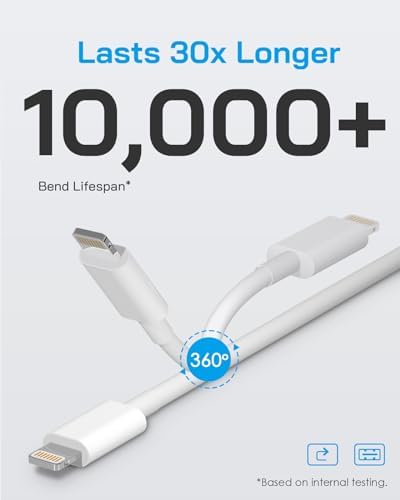 MFi Certified 6 ft i Phone Lightning Charger – Fast Charging USB Cable Pack for i Phone 14/13/12/11 Pro/Pro Max/SE 2022/8/7/XS/XR/X & i Pad – Durable & Efficient Charging Solution for Home & Travel – 4-Pack with Enhanced Compatibility