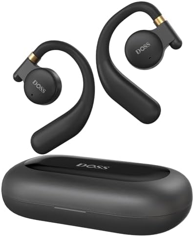DOSS Open Ear True Wireless Headphones – Superior Sound & Clear Calls | 30-Hour Playtime | Lightweight Earbuds with Rotatable Hooks for Ultimate Comfort | Bluetooth 5.3 for Seamless Connectivity | Ideal Workout Companion for Active Lifestyles