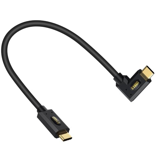 High-Performance Poyiccot 1 ft Short USB C to USB C Cable – 240 W Rapid Charging & 40 Gbps Thunderbolt 4 Data Transfer – Right Angle Design for Enhanced Space Efficiency & 8 K@60 Hz Video Compatibility – Ideal for i Phone, Mac Book, and Surface Pro Users
