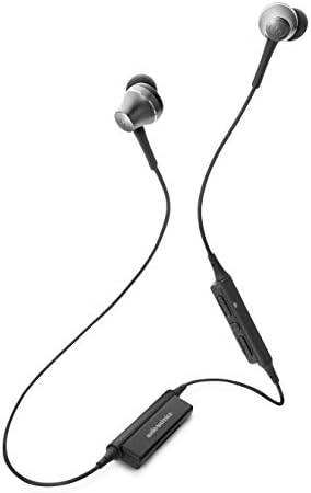 Audio-Technica ATH-CKR75 BT Wireless In-Ear Headphones – Superior Sound Quality with In-Line Mic & Control, Sleek Gun Metal Finish for Audiophiles and Everyday Use, Lightweight Aluminum Design for Ultimate Comfort and Enhanced Device Compatibility