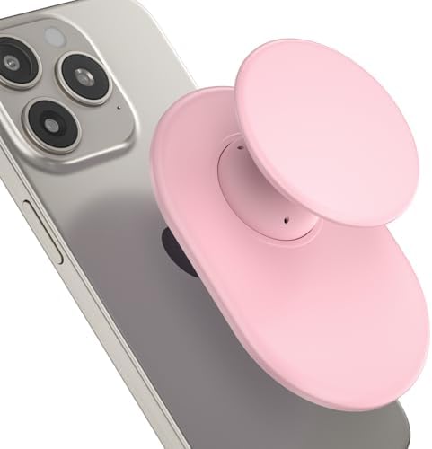 AUROX Mag Safe Phone Grip and Stand – Expandable Collapsible Mobile Holder for i Phone 12-16 Series – Secure Magnetic Attachment in Chic White & Pink – Versatile Kickstand for Streaming and Hands-Free Use – Enhance Usability and Style for Everyday Convenience