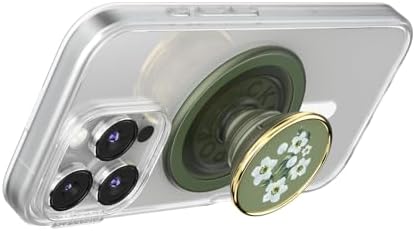 Magnetic Pop Grip for Mag Safe – Elegant Enamel Rose Noir | Multifunctional Phone Stand with Secure Grip & Customizable Swappable Top | Effortless Hands-Free Viewing Kickstand | Wireless Charging Compatible Accessory for Enhanced Smartphone Usability