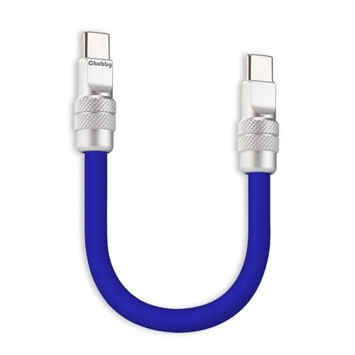 chubbycable Cute Chubby – 240W Short USB-C Cable Power Bank Fast Charging Cable Silicone Charger Cord Compatible with iPhone 16/15 Series, Desert Titanium+Desert Titanium, Type-C to Type-C, 20 inch – Enhanced Compatibility and Speed