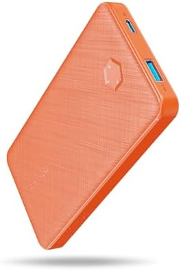 Sleek 10000 m Ah PD 20 W Portable Charger – High-Speed USB-C Power Bank for i Phone 16/15/14/13/12, Samsung S22/S21, Google Devices – Lightweight & Stylish Orange Battery Pack for On-the-Go Charging Solutions