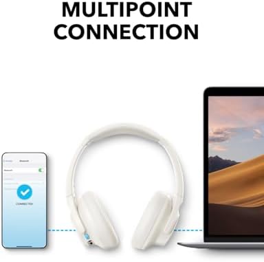Elevate Your Listening Experience with Anker Soundcore Q11 Wireless Over-Ear Headphones – Unmatched 60-Hour Battery Life, Powerful Deep Bass for Immersive Sound, Hi-Res Audio Certification for Crystal Clear Clarity, Effortless Detachable Ear Cushions for Easy Maintenance, and Innovative Multipoint Connectivity for Dual Device Pairing Flexibility