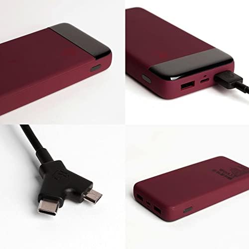 Skullcandy Stash Fuel 10,000 m Ah Wireless Portable Power Bank – Ultra-Fast 10 W Charging with USB C & Dual USB A Ports – Includes Versatile Dual Charging Cable – Sleek Grey/Blue Design for On-the-Go Life