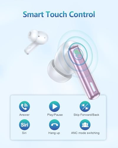 Premium Bluetooth Wireless Earbuds with Advanced Touch Control – Cutting-Edge ANC & ENC Noise Cancellation for Immersive Sound – 40 Hours Deep Bass Playback & IPX7 Waterproof Design for Ultimate Durability – Crystal Clear Call Quality with Integrated Microphones – 5 Customizable EQ Settings for Tailored Listening on i OS & Android Devices (Sleek Dark Blue) – Your Ideal Audio Companion for Active Lifestyles and Uninterrupted Enjoyment