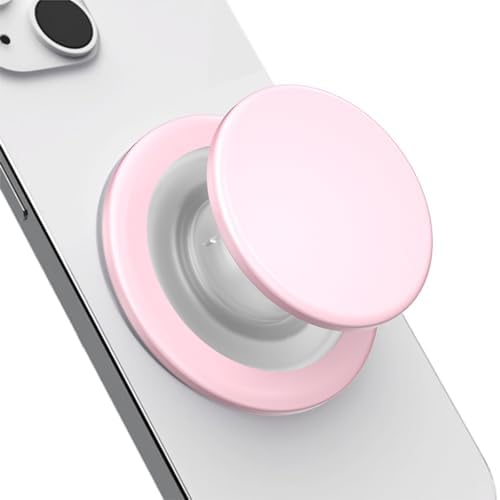 Magnetic Mag Safe Phone Grip Holder – Ergonomic Collapsible Stand for i Phone 12-16 Series, Transparent White Finish for Enhanced Style and Functionality, Secure Grip for Texting and Hands-Free Viewing, Lightweight and Portable Mobile Accessory