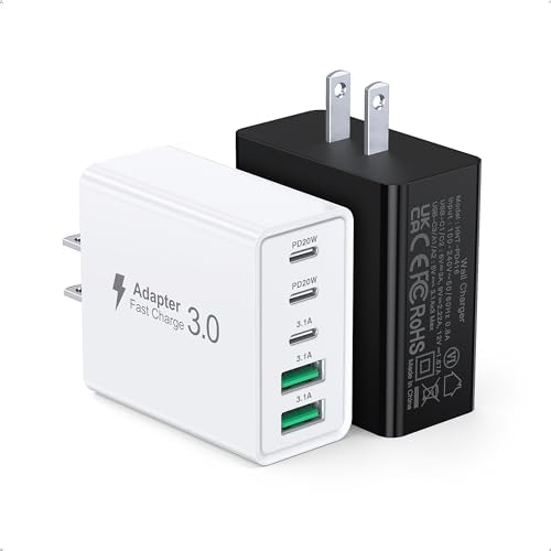 Efficient 50 W Dual USB-C Wall Charger Duo – Rapid Multi-Device Power Adapter for i Phone 16/15/14/13/12, i Pads, and Android Smartphones – Compact Fast Charging Solution for On-the-Go Professionals