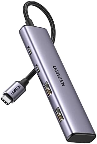 UGREEN 4-Port USB C Hub – High-Speed 5 Gbps Type C Splitter with Dual USB C & USB A Ports, Premium Aluminum Adapter for Thunderbolt Mac Book M1/M2, i Phone 15 Pro, i Pad Pro, XPS – Ultimate Connectivity Solution for Professionals and Tech Enthusiasts