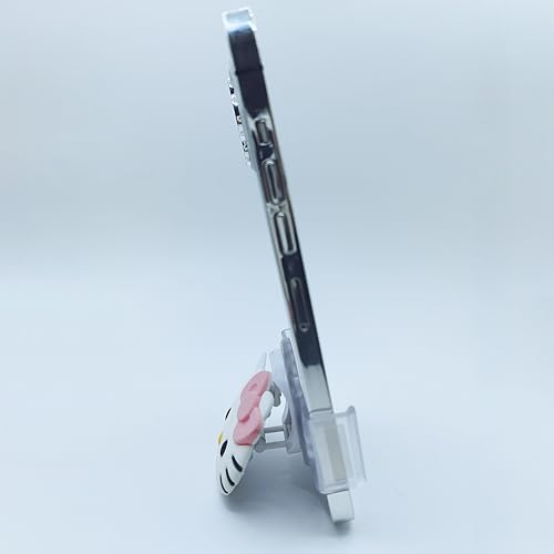 Charming Pink Cat Phone Grip Slide for i Phone – Adjustable 3 D Kawaii Cat Accessory, Wireless Charging Compatible, Lightweight & Removable Phone Holder for Secure Grip and Stylish Functionality – Perfect for Everyday Use