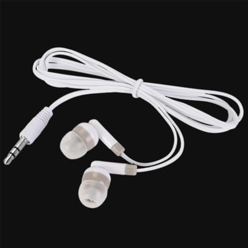 Bulk 100-Pack Classroom Earbuds – Individually Bagged White Student Headsets for Enhanced Learning & Convenience – Ideal Wired Earphones for Schools, Airplanes, Hospitals & Churches – Durable, Lightweight Design with Superior Compatibility and Sound Quality