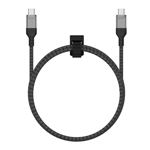 Rokform Power Trip 100 W USB-C Charging Cable – High-Speed 1 m Braided Charger for i Phone 15 & Galaxy S23 – Ultimate Durability with 5000 Bend Test Certification – Sleek Black & Grey Design for Reliable On-the-Go Charging of Laptops, Smartphones, and Tablets