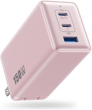 Ultimate 150 W USB-C Charging Hub – Compact Multi-Device Power Adapter with 3 Fast-Charging Ports for Mac Book Pro, i Phone 16, Galaxy S24, and Dell Laptops – Enhanced Efficiency with Ga N Technology for Professionals on the Go