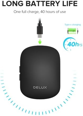 De LUX 2-in-1 Wireless Bluetooth Travel Mouse – Ultra-Quiet Clicks, Dual Connectivity (2.4 GHz & BT5.2), Up to 4000 DPI Sensitivity, Slim & Foldable Design, Rechargeable Battery for Seamless Use on Windows, mac OS, and Android Devices – Perfect for Professionals on the Go