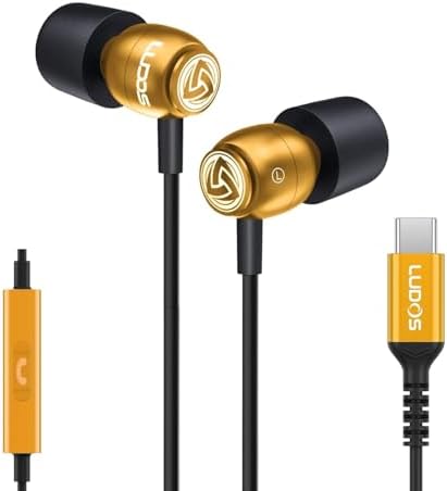 LUDOS Clamor Wired Earbuds – Premium Noise-Isolating In-Ear Headphones with Memory Foam Tips, Built-in Microphone, 5-Year Warranty – Perfect for i Phone and Samsung Users, Ideal for Students and Small Ears in Stylish Pink – Ultimate Sound Quality and Comfort for Everyday Use