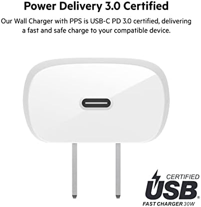 Belkin 30 W USB-C Fast Charger Block – Universal Compatibility for i Phone 16 Series, Galaxy S25, i Pad & More – Compact Design with Overcharge Protection for Travel Efficiency and Reliable Performance
