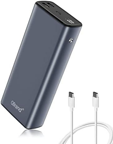 QBrand 65 W Portable Laptop Power Bank – 30,000 m Ah Fast Charging Battery Pack with Dual USB-C Ports for Ultimate Device Compatibility, Perfect for Mac Book, i Phone, Dell, HP, Lenovo, Samsung & Nintendo Switch – Ideal for Travel and Daily Use