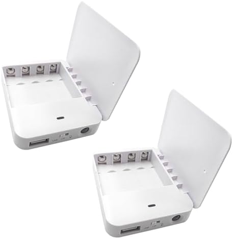 Portable Battery Operated Phone Charger with LED Indicator | Emergency USB Power Bank Powered by AA Batteries – 2 Pack for Ultimate Convenience and Versatility in Charging Solutions