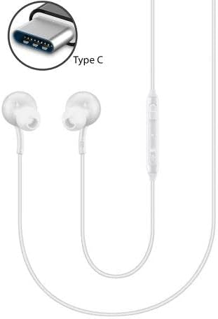Premium AKG USB C Earbuds for Samsung Galaxy Devices – Enhanced Sound Quality with Braided Cable, Built-in Microphone & Volume Control – Type-C Headphones in Elegant White – Ideal for Music Lovers and On-the-Go Users