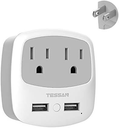Ultimate TESSAN Type G UK Travel Plug Adapter with Dual USB Fast Charger Ports – Compact US to UK Power Converter for Effortless Global Connectivity in Scotland, London, Ireland, Kenya, Dubai & Qatar