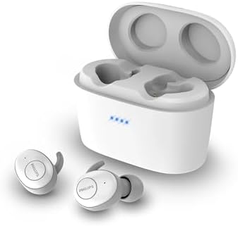 Philips Premium Wireless In-Ear Earbuds with Charging Case – Superior Audio Quality, Ergonomic Comfort, and Seamless Device Compatibility in Elegant White