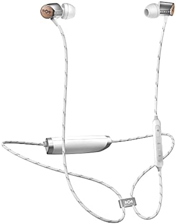 House of Marley Uplift 2 Wireless Earphones – Eco-Friendly Bluetooth Earbuds with 10 Hours Playtime, Built-In Microphone, and Enhanced Compatibility for Music Lovers – Sustainable Sound in Sleek Silver Design