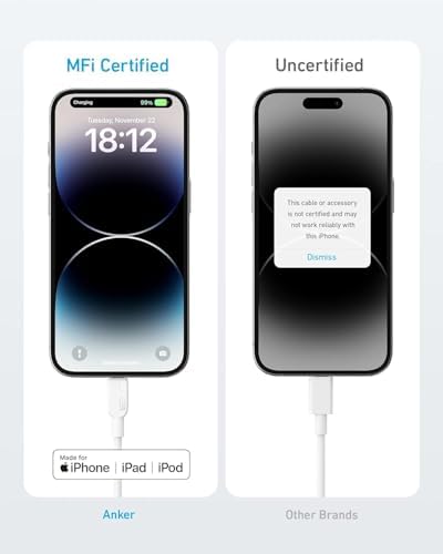 Anker 6 FT USB C to Lightning Cable Duo – MFi Certified High-Speed Charging Solution for i Phone 14 Series and More – Durable & Flexible Dual Pack for Ultimate Convenience and Connectivity