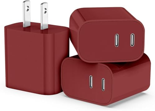 High-Speed Dual-Port USB C Charger Block – 3-Pack 20 W Type-C Wall Adapter for i Phone and i Pad Pro – Ultimate Convenience for Multi-Device Charging on the Go, Safe & Compact Design