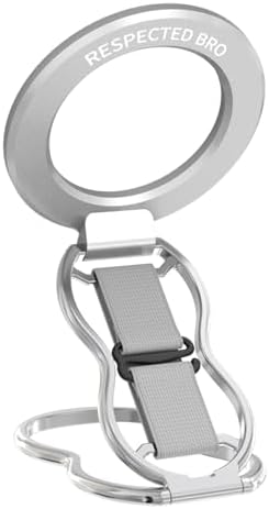 Elevate Your Smartphone Experience with RESPECTED-BRO 4-in-1 Magnetic Phone Grip Stand – Ultimate Kickstand, Secure Finger Strap, and Universal Compatibility for i Phone & Android (Silver) – Perfect for Hands-Free Convenience and Enhanced Usability