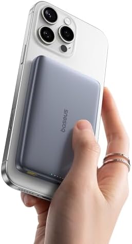 Baseus Picogo Mag Safe Ultra-Slim 10,000 m Ah Fast-Charging Power Bank for i Phone 12-16 Series – 15 W Qi2 Certified Wireless Charger with USB-C Cable for Seamless On-the-Go Energy Solutions
