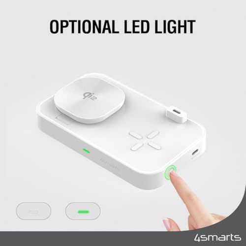 Revolutionize Your Charging Setup with the Qi2 Wireless Charging Station Trident – 15 W Fast Charger for Smartphones, Air Pods, and Apple Watch – Qi2 Certified, Dual USB-C Ports for Smartwatch, Whisper-Quiet Operation, Adjustable LED Indicator, Sleek White Design for Modern Aesthetics – Ultimate Device Compatibility and Speed in One Compact Solution