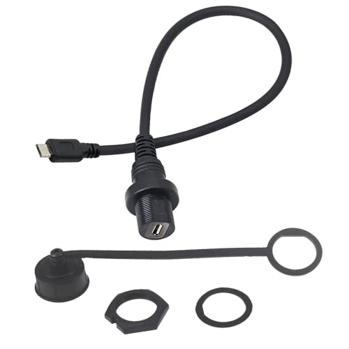 DEVMO 30 cm Micro USB Flush Mount Extension Cable for Vehicles – High-Speed Charging & Data Transfer Solution for Cars, Boats, Motorcycles, and Trucks – Durable Waterproof Design for Enhanced Compatibility and Performance