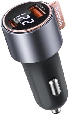 Mcdodo 75 W Fast Charging Car Charger Adapter with Dual USB A+C Ports – Universal Compatibility for i Phone 12-15 Pro Max, Galaxy S & A Series – Compact, Reliable, and Safe Car Lighter Charger for On-the-Go Power Solutions