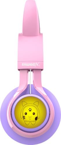 Riwbox CT-7 S Cat Ear Bluetooth Headphones for Kids – Fun LED Light Design with Safe 85 d B Volume Limiting, Comfortable Over-Ear Fit, Built-in Microphone for Seamless Video Calls and Gaming, Perfectly Compatible with Laptops, PCs, and TVs for Young Audiophiles Seeking Engaging Audio Adventures