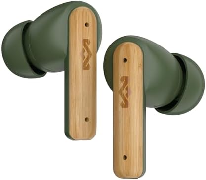 House of Marley Little Bird Eco-Conscious True Wireless Earbuds – Exceptional Audio Quality with Touch Controls, Integrated Mic, 24-Hour Battery Life, and USB-C Fast Charging – Ideal for Gamers and Music Enthusiasts (Red) – Experience Sustainable Sound Innovation for Everyday Use